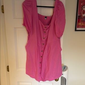 Old Navy Pink Short Sleeve Midi Dress